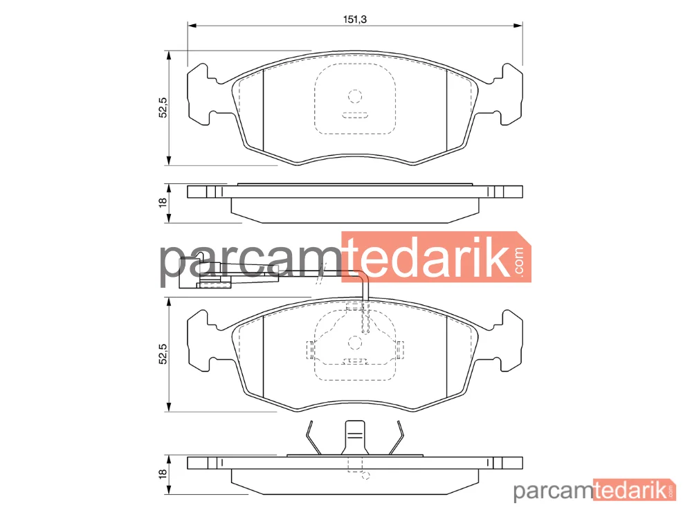 BOSCH 0986424515 | Fren Balatası (Ön) — Fiat Strada Pick-Up, Fiat Palio Weekend, Fiat Palio