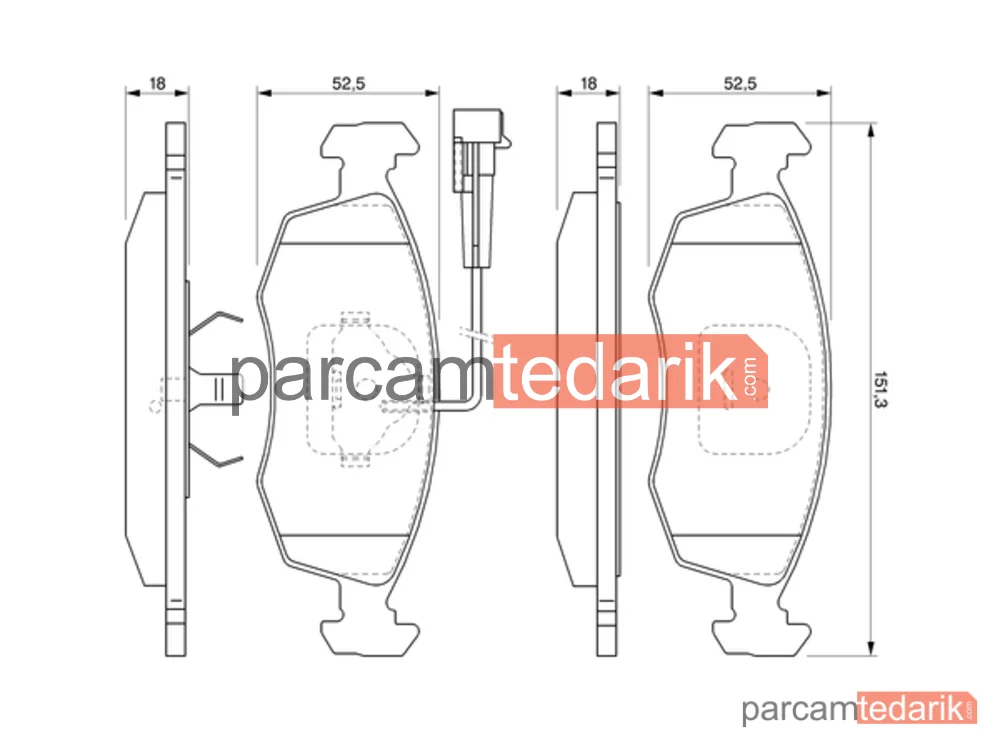 BOSCH 0986424515 | Fren Balatası (Ön) — Fiat Strada Pick-Up, Fiat Palio Weekend, Fiat Palio