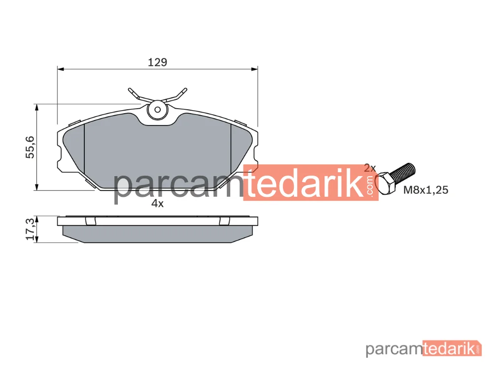 BOSCH 0986424533 | Fren Balatası (Ön) — Renault Laguna I Grandtour, Renault Megane I Kombi, Renault Laguna I