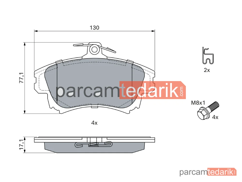 BOSCH 0986424541 | Fren Balatası (Ön) — Volvo V40, Volvo S40 I, Mitsubishi Carisma