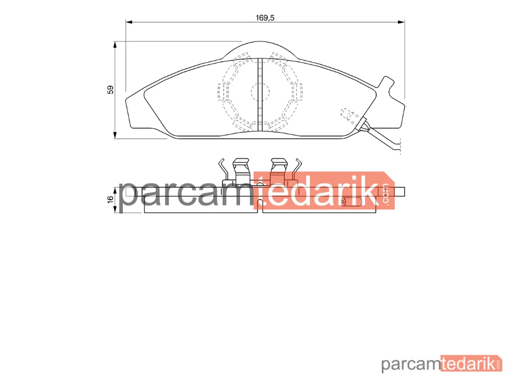 BOSCH 0986424551 | Fren Balatası (Ön) — SsangYong Korando, SsangYong Musso, Daewoo Korando