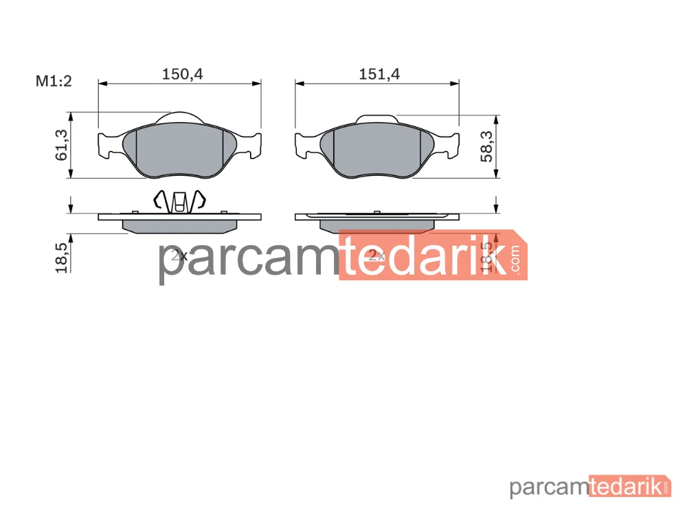 BOSCH 0986424558 | Fren Balatası (Ön) — Ford Fiesta IV, Ford Fusion, Ford Fiesta V