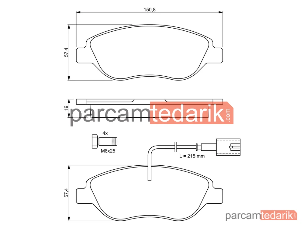 BOSCH 0986424595 | Fren Balatası (Ön) — Fiat Bravo II, Alfa Romeo Mito, Lancia Delta III