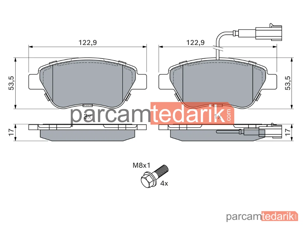 BOSCH 0986424597 | Fren Balatası (Ön) — Fiat Fiorino Mpv, Fiat Fiorino, Fiat Qubo