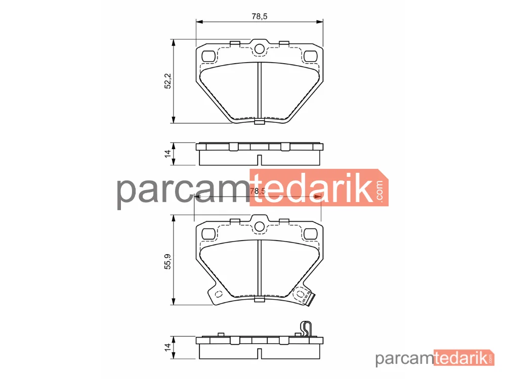 BOSCH 0986424630 | Fren Balatası (Arka) — Toyota Yaris Verso, Toyota Celica Coupe, Toyota Corolla Verso