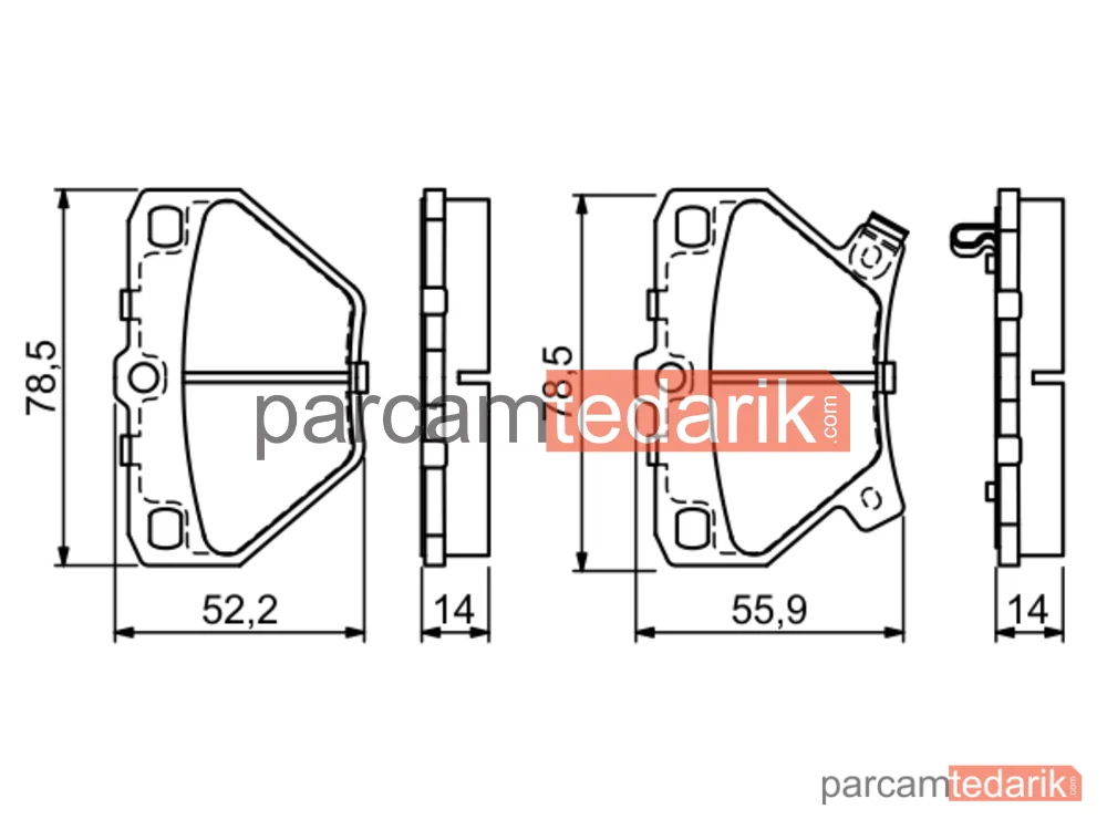 BOSCH 0986424630 | Fren Balatası (Arka) — Toyota Yaris Verso, Toyota Celica Coupe, Toyota Corolla Verso