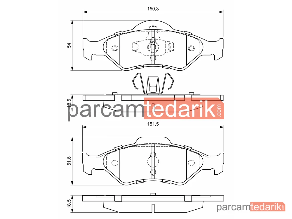 BOSCH 0986424645 | Fren Balatası (Ön) — Ford Fiesta IV, Ford Fiesta, Ford KA