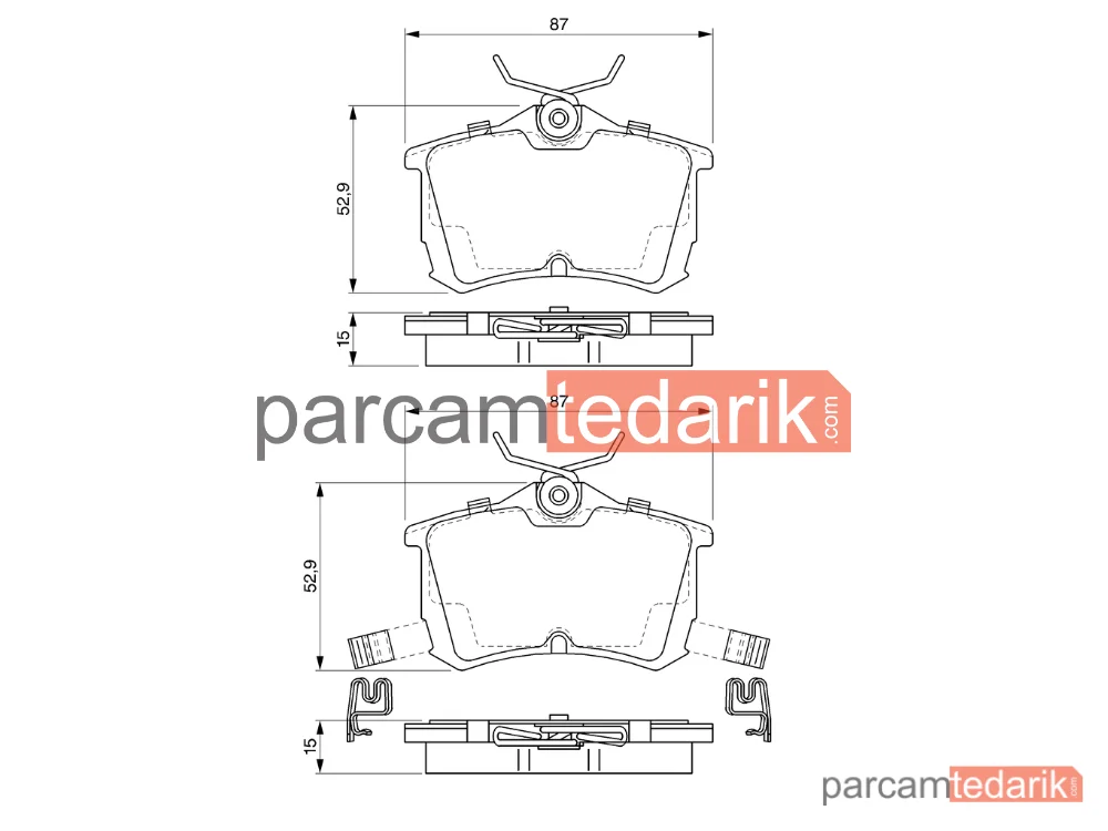 BOSCH 0986424661 | Fren Balatası (Arka) — Honda Accord VI, Honda Accord VII
