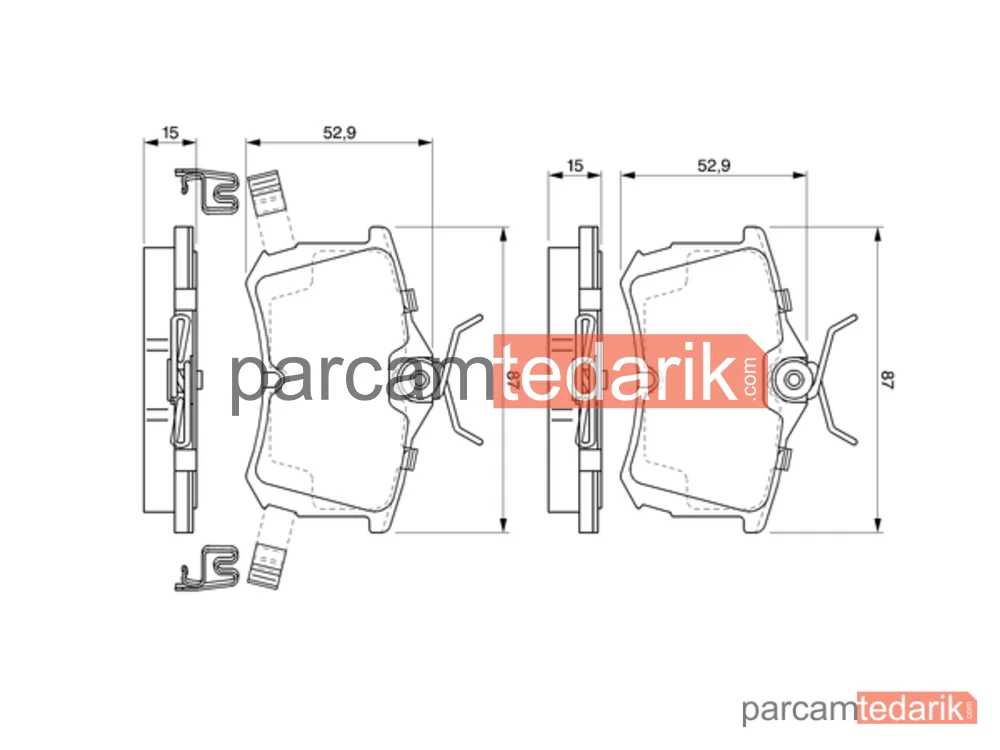 BOSCH 0986424661 | Fren Balatası (Arka) — Honda Accord VI, Honda Accord VII