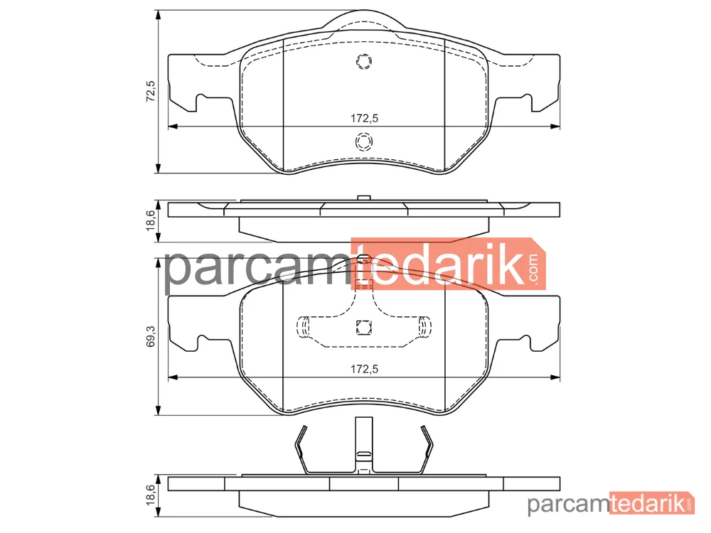 BOSCH 0986424668 | Fren Balatası (Ön) — Chrysler Voyager / Grand Voyager III, Chrysler Voyager IV