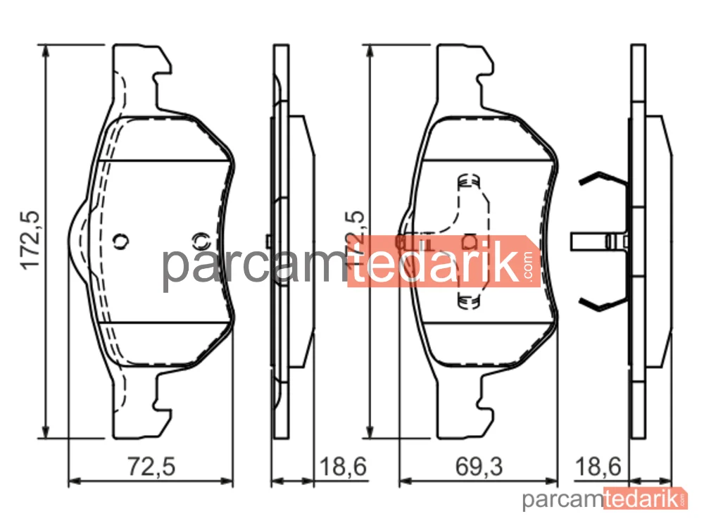BOSCH 0986424668 | Fren Balatası (Ön) — Chrysler Voyager / Grand Voyager III, Chrysler Voyager IV