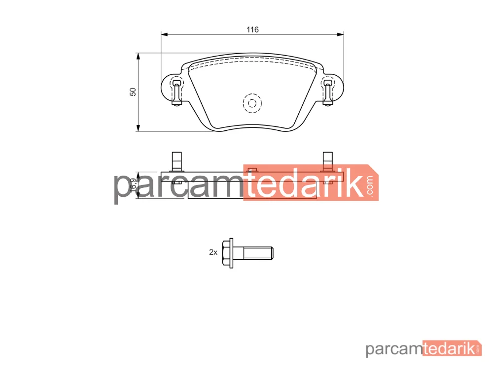 BOSCH 0986424671 | Fren Balatası (Arka) — Renault Kangoo Express, Renault Kangoo