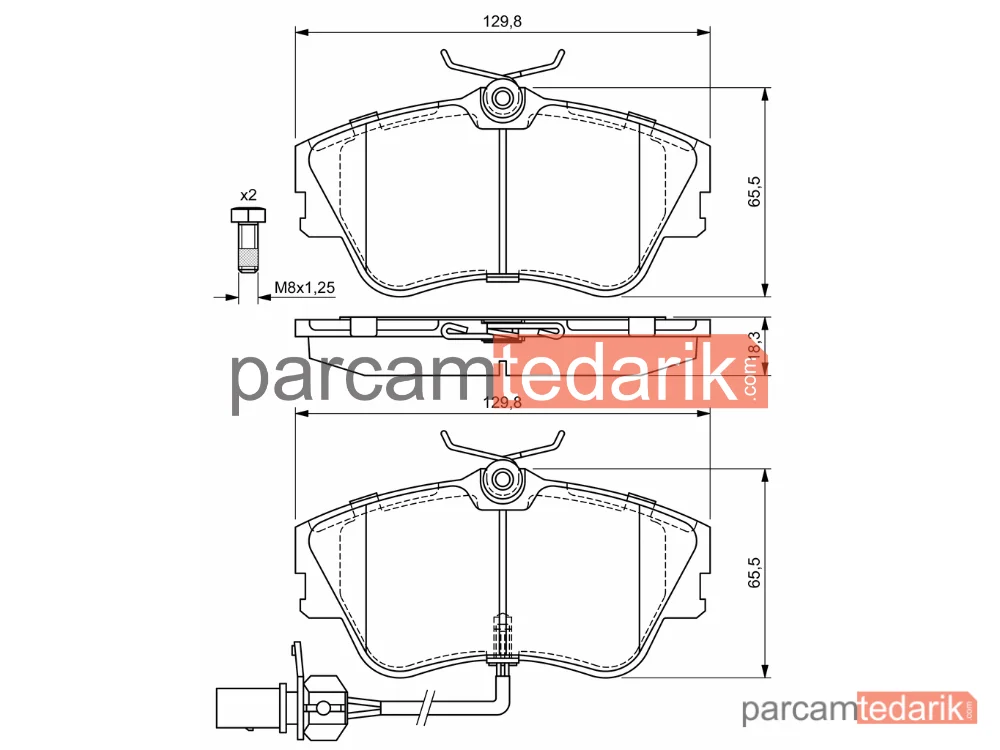 BOSCH 0986424672 | Fren Balatası (Ön) — VW Transporter T4, VW California T4 Camper