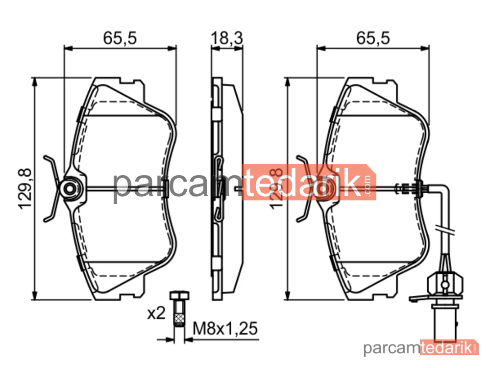 BOSCH 0986424672 | Fren Balatası (Ön) — VW Transporter T4, VW California T4 Camper