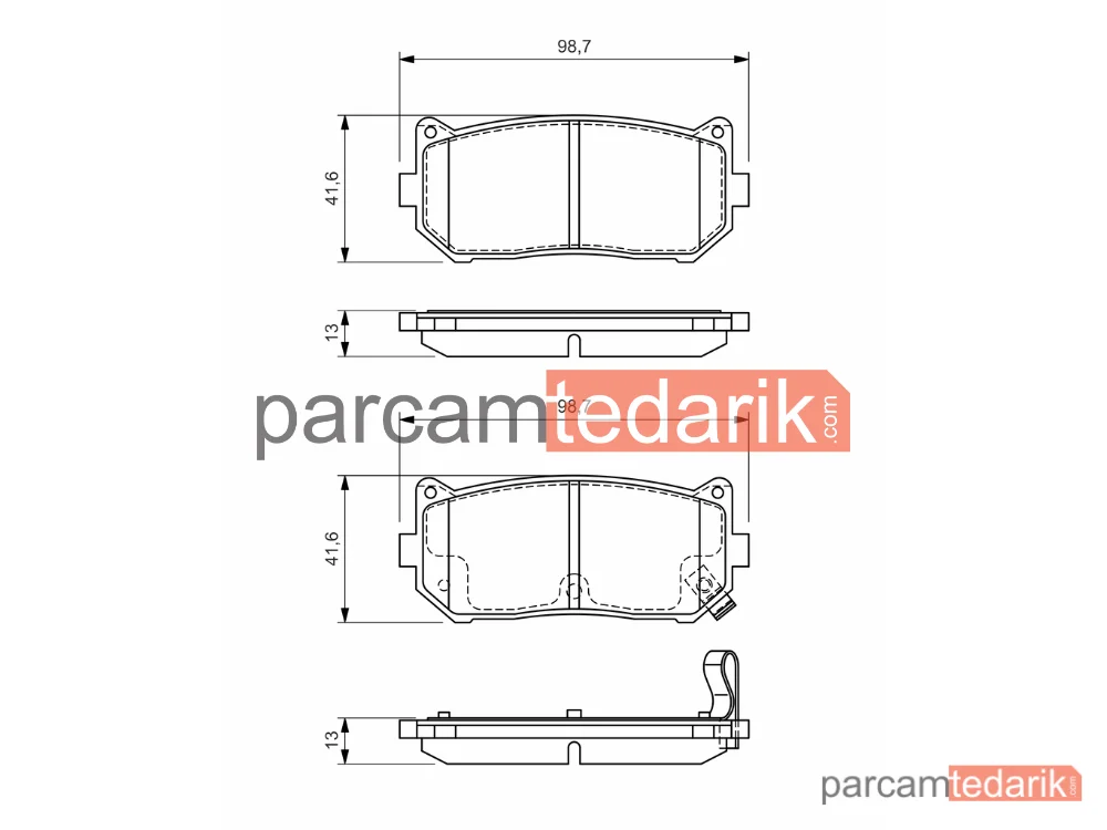 BOSCH 0986424693 | Fren Balatası (Arka) — Kia Carens I Mpv, Kia Clarus, Kia Shuma II