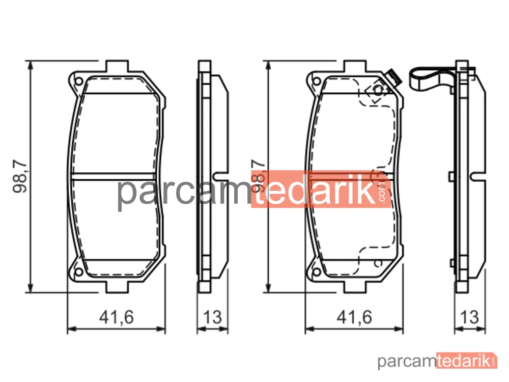BOSCH 0986424693 | Fren Balatası (Arka) — Kia Carens I Mpv, Kia Clarus, Kia Shuma II