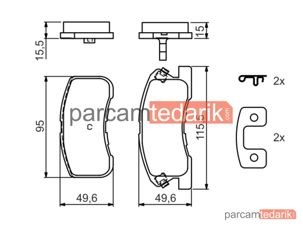 BOSCH 0986424697 | Fren Balatası (Ön) — Daihatsu Sirion, Daihatsu Move, Daihatsu Yrv