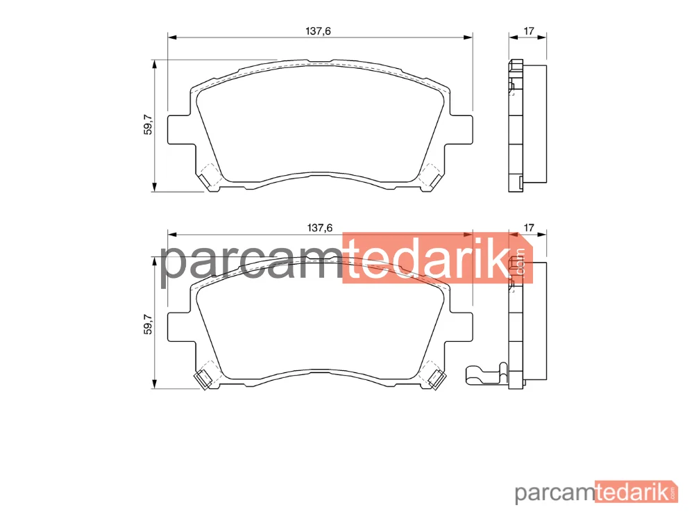 BOSCH 0986424700 | Fren Balatası (Ön) — Subaru Forester, Subaru Legacy III, Subaru Impreza