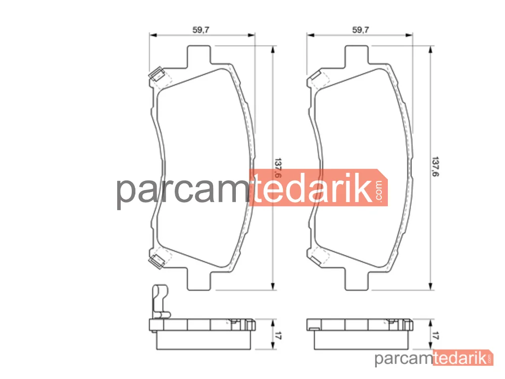 BOSCH 0986424700 | Fren Balatası (Ön) — Subaru Forester, Subaru Legacy III, Subaru Impreza