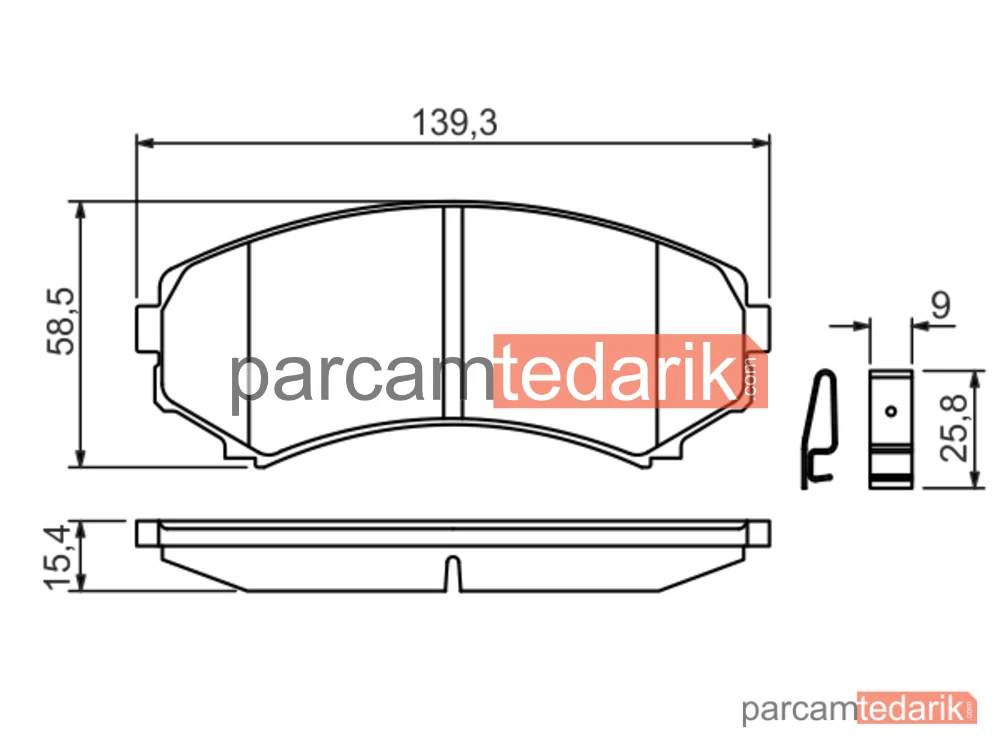 BOSCH 0986424709 | Fren Balatası — Mitsubishi Pajero IV, Mazda E, Mitsubishi Pajero Classic