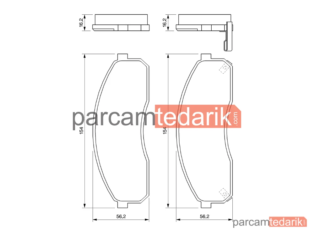 BOSCH 0986424714 | Fren Balatası (Ön) — Kia Carnival I, Kia Carnival II, Kia Pregio