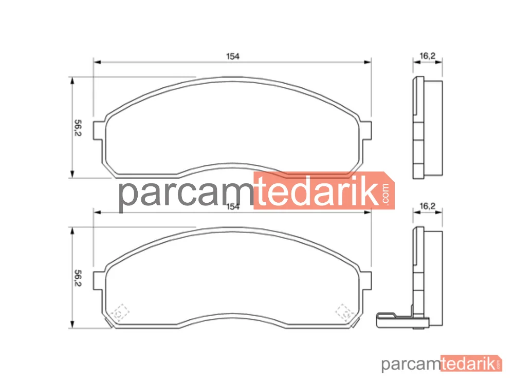 BOSCH 0986424714 | Fren Balatası (Ön) — Kia Carnival I, Kia Carnival II, Kia Pregio