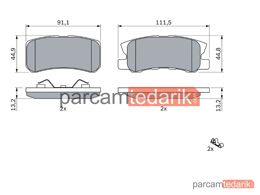 BOSCH 0986424717 | Fren Balatası (Arka) — Mitsubishi Outlander II, Mitsubishi Asx, Dodge Caliber