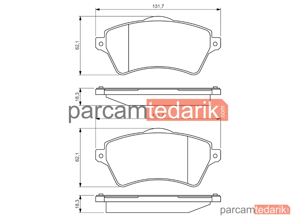 BOSCH 0986424721 | Fren Balatası (Ön) — Land Rover Freelander I, Land Rover Freelander I Soft Top