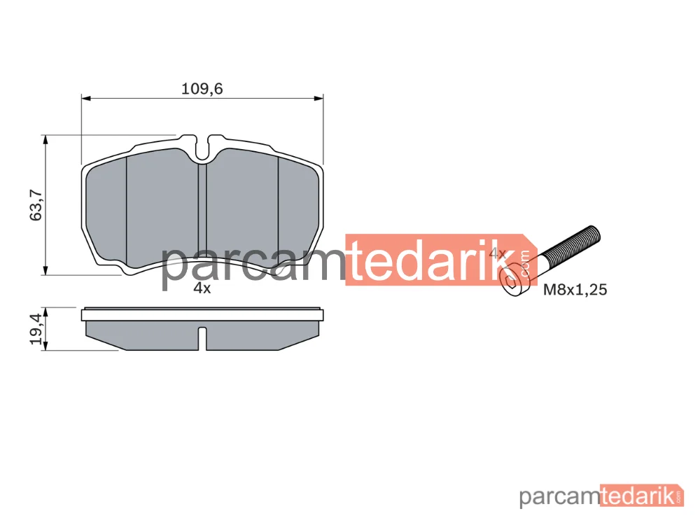BOSCH 0986424750 | Fren Balatası (Arka) — Iveco Daily VI