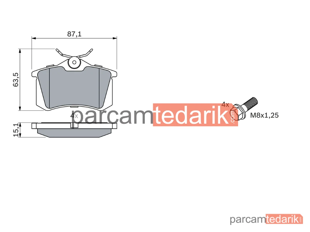 BOSCH 0986424751 | Fren Balatası (Arka) — Citroen C4 I, Citroen C8, Citroen Berlingo / Berlingo First Mpv