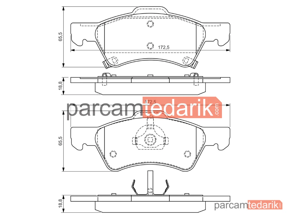 BOSCH 0986424765 | Fren Balatası (Ön) — Chrysler Voyager IV, Dodge Caravan
