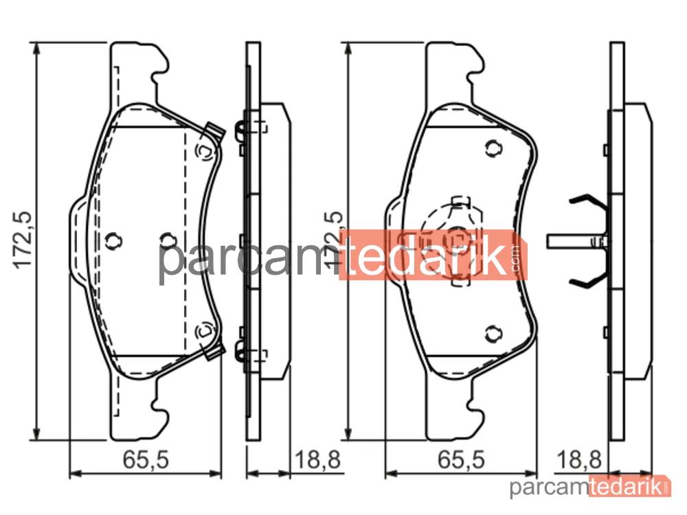BOSCH 0986424765 | Fren Balatası (Ön) — Chrysler Voyager IV, Dodge Caravan