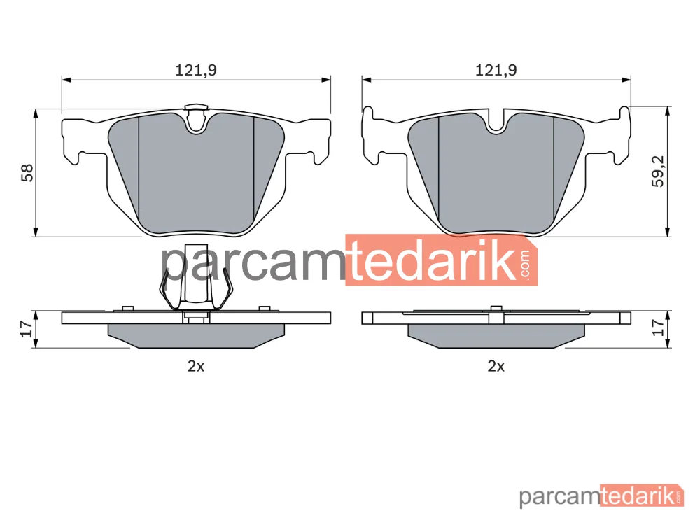 BOSCH 0986424766 | Fren Balatası (Arka) — BMW 5, BMW 5 Touring, BMW X5
