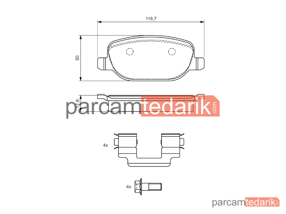 BOSCH 0986424775 | Fren Balatası (Arka) — Lancia Thesis, Alfa Romeo Brera, Alfa Romeo Spider