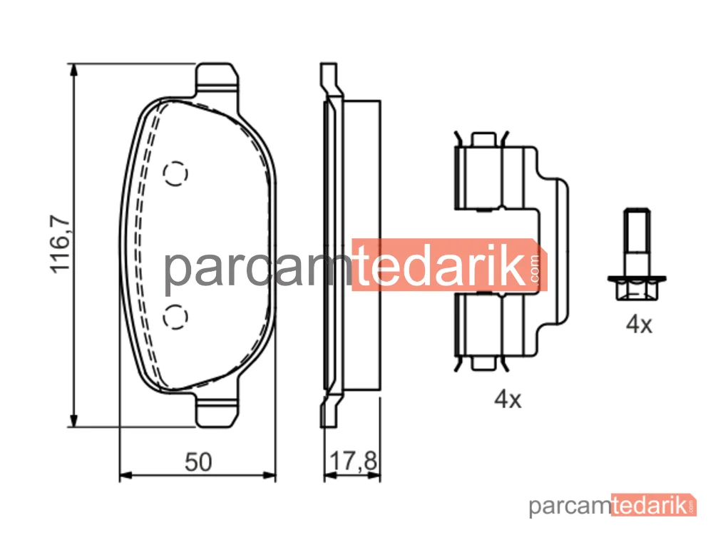 BOSCH 0986424775 | Fren Balatası (Arka) — Lancia Thesis, Alfa Romeo Brera, Alfa Romeo Spider