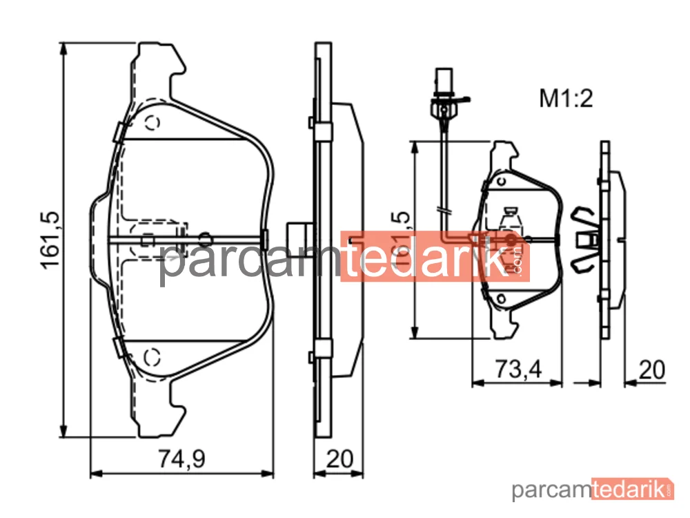 BOSCH 0986424777 | Fren Balatası (Ön) — VW Transporter T4, VW California T4 Camper, Ford Galaxy I