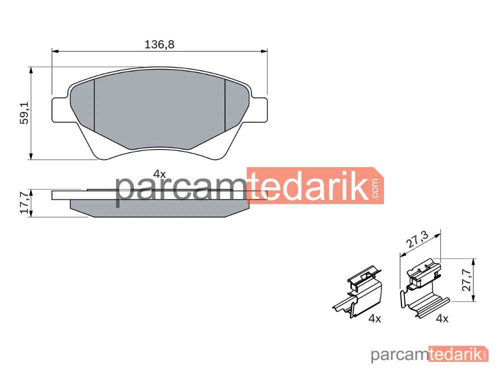 BOSCH 0986424785 | Fren Balatası (Ön) — Renault Megane II, Renault Scénic II, Renault Megane II Coupé-Cabriolet