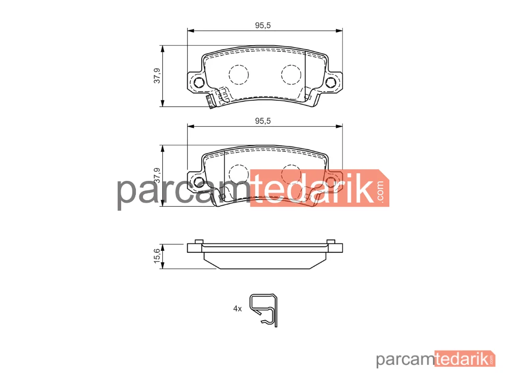 BOSCH 0986424790 | Fren Balatası (Arka) — Toyota Corolla