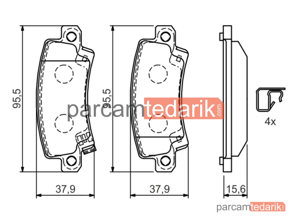 BOSCH 0986424790 | Fren Balatası (Arka) — Toyota Corolla