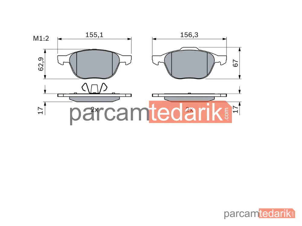 BOSCH 0986424794 | Fren Balatası (Ön) — Ford Focus III, Ford C-Max II, Volvo V50