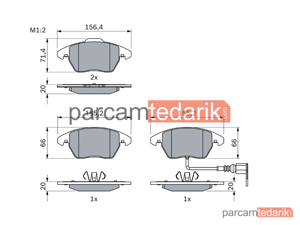 BOSCH 0986424797 | Fren Balatası (Ön) — Seat Ibiza IV, Seat Ibiza IV SC, VW Passat B6 Variant