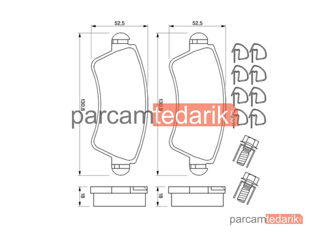 BOSCH 0986424801 | Fren Balatası — Citroen Xsara Break, Peugeot 306 Break, Peugeot 306