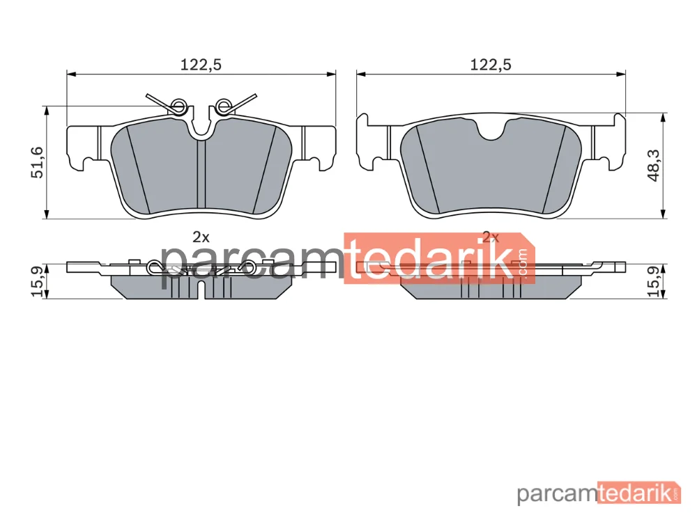BOSCH 0986424802 | Fren Balatası (Arka) — Volvo XC60 II, Volvo S90 II, Volvo V90 II
