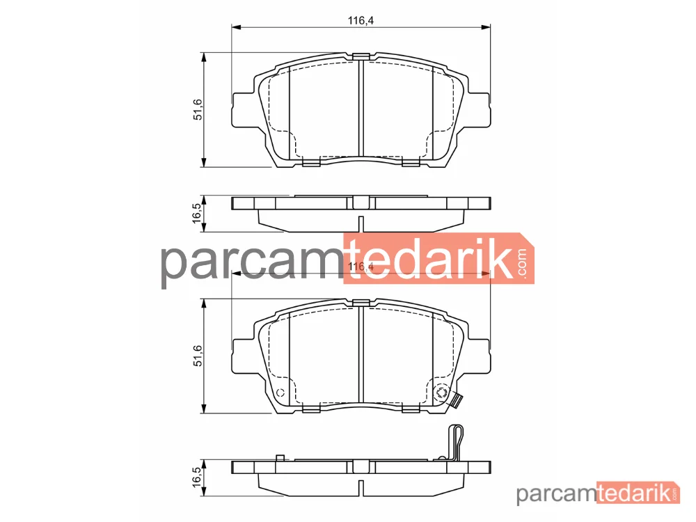 BOSCH 0986424803 | Fren Balatası — Toyota Yaris Verso, Toyota MR2 III, Toyota Prius