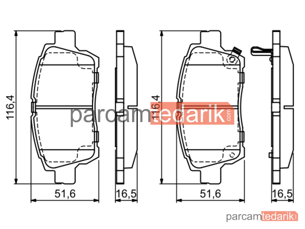 BOSCH 0986424803 | Fren Balatası — Toyota Yaris Verso, Toyota MR2 III, Toyota Prius