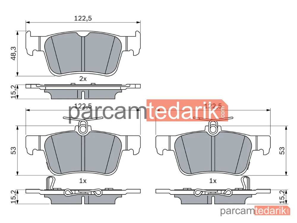 BOSCH 0986424807 | Fren Balatası (Arka) — Honda Civic X, Honda Civic XI