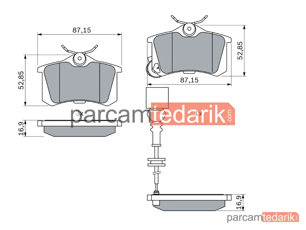BOSCH 0986424813 | Fren Balatası (Arka) — Seat Cordoba, VW Polo IV, VW Lupo I