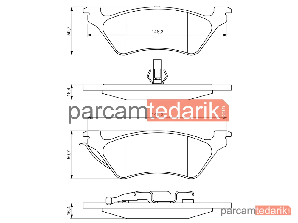 BOSCH 0986424816 | Fren Balatası (Arka) — Chrysler Voyager IV, Dodge Caravan