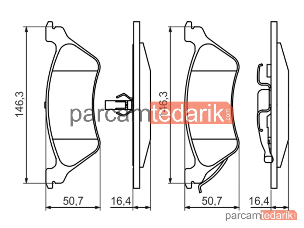 BOSCH 0986424816 | Fren Balatası (Arka) — Chrysler Voyager IV, Dodge Caravan