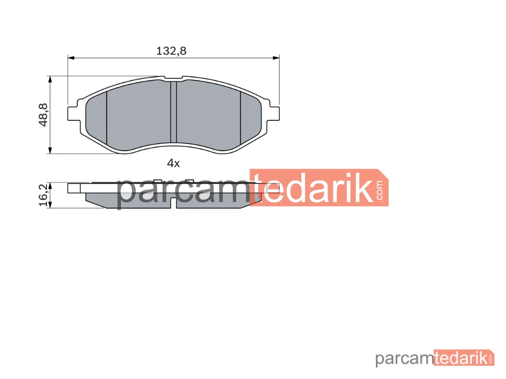 BOSCH 0986424818 | Fren Balatası (Ön) — Chevrolet Aveo / Kalos, Daewoo Kalos